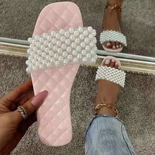 Load image into Gallery viewer, Pearl flat slippers HPSD016