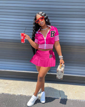 Load image into Gallery viewer, Fashion Letter Print Baseball Uniform Sports Skirt Set(AY1802)