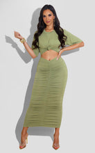 Load image into Gallery viewer, Pleated solid color women's dress(AY1243)
