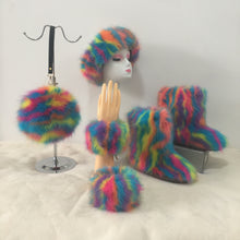 Load image into Gallery viewer, Colorful plush boots round pack four-piece suit(HPSD164)