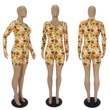 Load image into Gallery viewer, Halloween print long sleeve jumpsuit(AY1436)