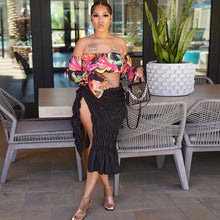 Load image into Gallery viewer, Women's pleated knotted split slim skirt AY2009