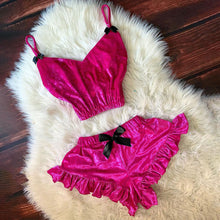 Load image into Gallery viewer, Solid color velvet suspender underwear set(AY1609)