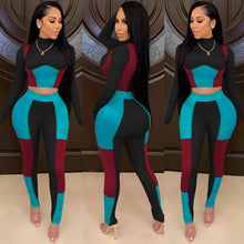Load image into Gallery viewer, Tight-fitting color matching suit AY1210