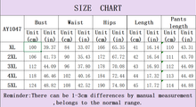Load image into Gallery viewer, Plus size stripe printing two-piece suit AY1047