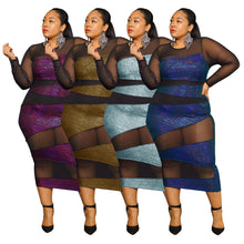 Load image into Gallery viewer, Sexy Shiny Patchwork Sheer Dress(AY1778)