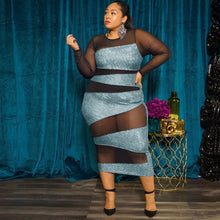 Load image into Gallery viewer, Sexy Shiny Patchwork Sheer Dress(AY1778)