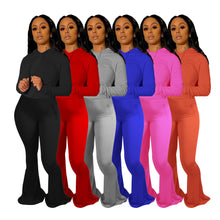 Load image into Gallery viewer, Hooded slim fit flared pants two-piece suit(AY1303)