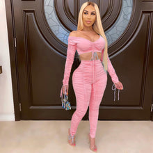 Load image into Gallery viewer, Sexy pleated breast wrap sexy suit AY1192