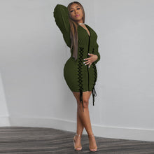 Load image into Gallery viewer, Personality strappy hooded zipper dress(AY1417)