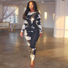 Load image into Gallery viewer, Sexy Tie Dye Print Crew Neck Jumpsuit(AY1666)
