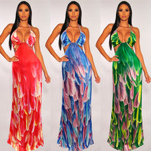 Load image into Gallery viewer, Sexy print slim long dress