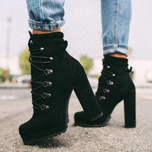 Load image into Gallery viewer, High-heel lace-up ankle boots(HPSD152)