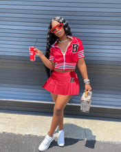 Load image into Gallery viewer, Fashion Letter Print Baseball Uniform Sports Skirt Set(AY1802)