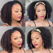 Load image into Gallery viewer, Human hair Headband afro kinky curly wigs(AH5047)