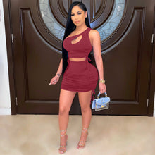 Load image into Gallery viewer, Pleated sexy casual skirt suit(AR2118)