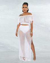 Load image into Gallery viewer, Shoulder woolen half skirt with slit beach skirt sexy set AY2903
