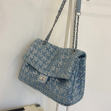 Load image into Gallery viewer, Fashion denim sequin chain shoulder bag AB2140
