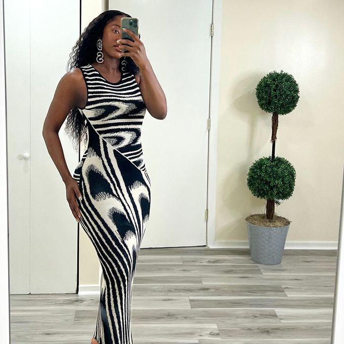 Sexy striped dress AY3075