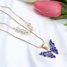 Load image into Gallery viewer, Fashion butterfly pearl necklace AE4132
