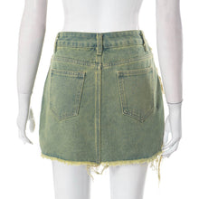 Load image into Gallery viewer, Bright tassel tight and bulletless denim short skirt half length skirt AY3060
