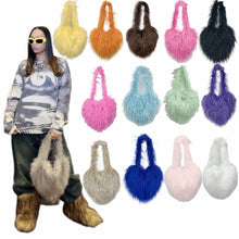 Load image into Gallery viewer, Personalized heart-shaped plush shoulder bag AB2142
