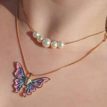 Load image into Gallery viewer, Fashion butterfly pearl necklace AE4132
