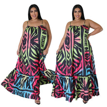 Load image into Gallery viewer, Printed casual floor long Dress AY3006
