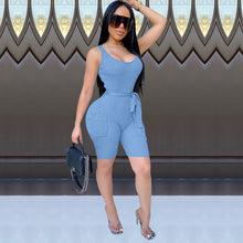 Load image into Gallery viewer, Slim fitting buttocks solid color jumpsuit AY3018
