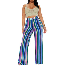 Load image into Gallery viewer, Striped knitted hollow jacquard wide leg pants AY2967
