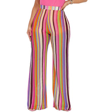 Load image into Gallery viewer, Striped knitted hollow jacquard wide leg pants AY2967
