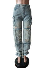 Load image into Gallery viewer, Fashion pocket denim pants AY3013
