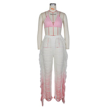 Load image into Gallery viewer, Sexy gradient beach tassel knitted pants casual set AY2859
