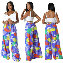 Load image into Gallery viewer, Fashion casual pattern printed wide leg pants AY2942
