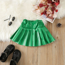 Load image into Gallery viewer, Children&#39;s PU pleated skirt short skirt AY3086
