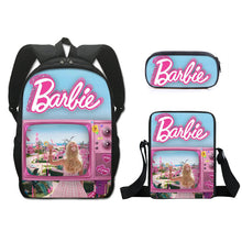 Load image into Gallery viewer, Barbie printed backpack three piece set AB2135
