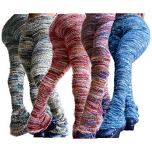 Load image into Gallery viewer, Colorful striped plush personalized plush pants pile up pants AY3325
