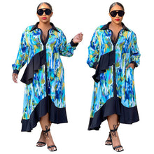 Load image into Gallery viewer, Patchwork irregular shirt dress AY3569
