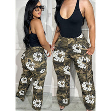 Load image into Gallery viewer, Casual camouflage printed workwear style straight bucket pants AY3324
