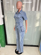 Load image into Gallery viewer, Denim jumpsuit jumpsuit flared pants AY3429
