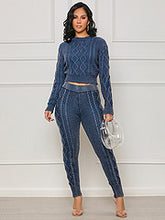 Load image into Gallery viewer, Diamond Fried Dough Twists pullover sweater set AY3298
