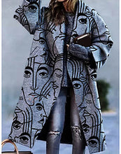 Load image into Gallery viewer, Printed woolen long coat AY3266
