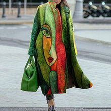 Load image into Gallery viewer, Printed woolen long coat AY3266
