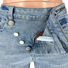 Load image into Gallery viewer, Personality ripped diagonal buckle stretch jeans AY3370
