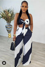 Load image into Gallery viewer, Sexy chest wrapped printed wide leg pants set（AY3461
