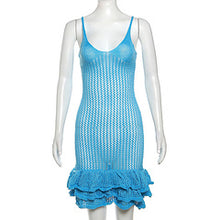 Load image into Gallery viewer, Sexy hollow out wooden ear edge knitted dress AY3481
