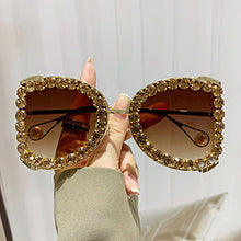 Load image into Gallery viewer, Diamond-encrusted fashion large frame sunglasses AE4148
