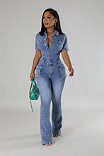 Load image into Gallery viewer, Denim jumpsuit jumpsuit flared pants AY3429
