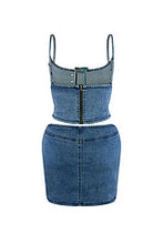 Load image into Gallery viewer, Adjustable buckle elastic casual denim suit AY3394
