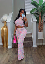 Load image into Gallery viewer, Printed wide leg pants two-piece set AY3580
